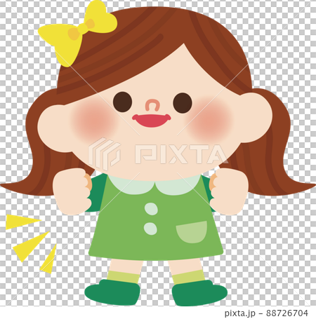 一個性格開朗的女孩的插圖 88726704