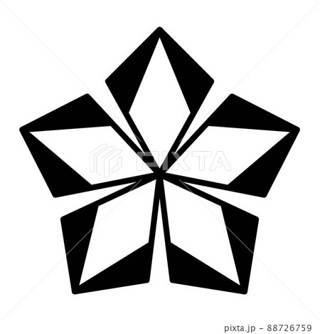 Abstract geometric kite flower shape, vector modern and contemporary design in a glyph illustration for web and print. Abstract geometric kite flower shape, vector modern and contemporary design in a glyph illustration for web and print. 88726759