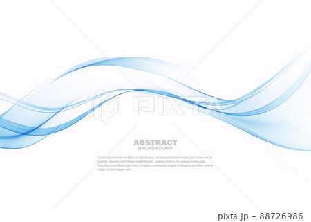 Transparent blue wave flow. Smoky blue waves. Wave design element. Transparent blue wave flow. Smoky blue waves. Wave design element. 88726986