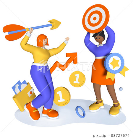 Goal achievement - modern colorful 3D style illustration 88727674