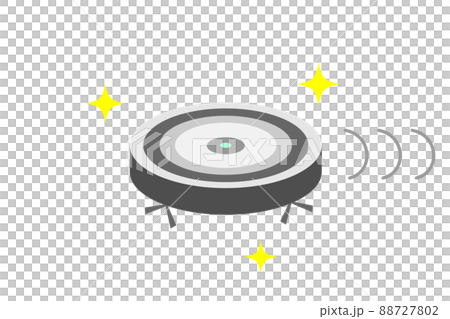 Illustration of a robot vacuum cleaner. A robot that automatically cleans the floor. 88727802