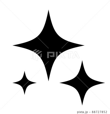 キラキラ ピカピカの黒色のアイコン のイラスト素材