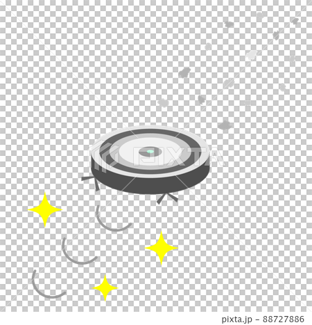 機器人真空吸塵器的插圖。自動清潔地板的機器人。 88727886