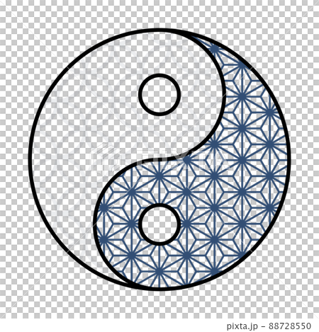 和柄模様の陰陽太極図、占い・オカルトモチーフ 88728550
