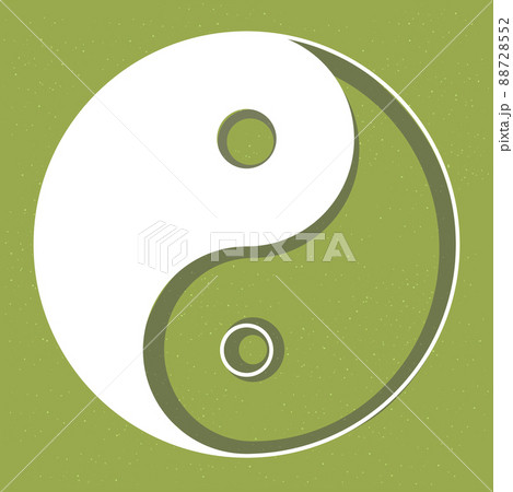 影がついて浮き出たニュアンスの陰陽太極図、占い・オカルトモチーフ 88728552