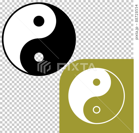Black and white set of Yin and Yang Taijitu, fortune-telling / occult motif Black and white set of Yin and Yang Taijitu, fortune-telling / occult motif 88728554