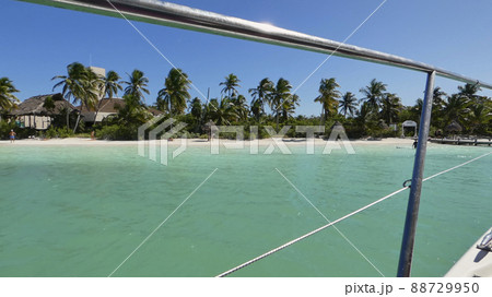 views from a boat to a paradisiacal island 88729950