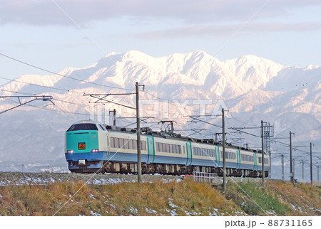 北陸本線　水橋ー東富山　JR東日本　485系　R21編成（新潟）　北越 88731165