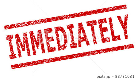IMMEDIATELY Red Corroded Stamp with Parallel Lines 88731631