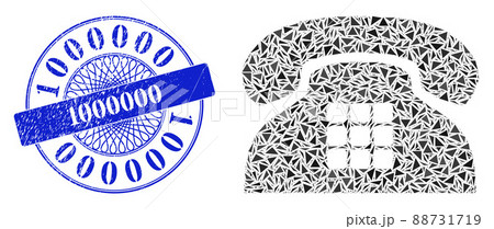Grunge 1000000 Badge and Triangle Tone Phone Mosaic 88731719