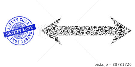 Distress Safety Zone Stamp Seal and Triangle Horizontal Flip Mosaic 88731720