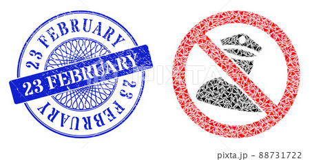 Scratched 23 February Badge and Triangle No Policeman Mosaic 88731722