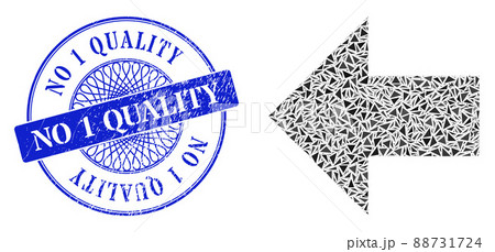 Scratched No 1 Quality Badge and Triangle Arrow Left Mosaic 88731724