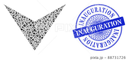 Distress Inauguration Badge and Triangle Arrowhead Down Mosaic 88731726