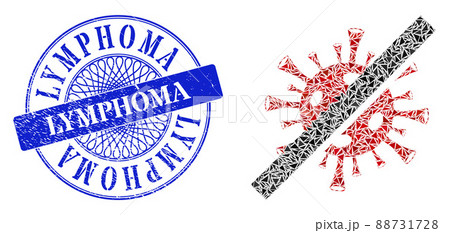 Rubber Lymphoma Badge and Triangle No Coronavirus Mosaic 88731728