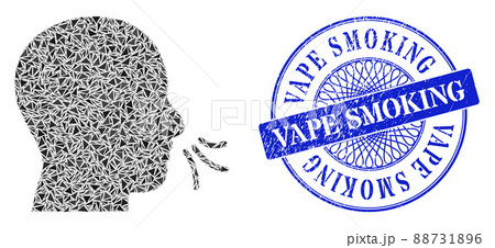 Scratched Vape Smoking Stamp and Triangle Sniff Mosaic 88731896