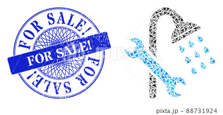 Distress For Sale Stamp and Triangle Shower Plumbing Mosaic Distress For Sale Stamp and Triangle Shower Plumbing Mosaic 88731924