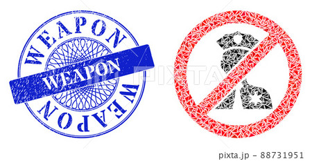 Distress Weapon Stamp Seal and Triangle No Entry Police Mosaic Distress Weapon Stamp Seal and Triangle No Entry Police Mosaic 88731951