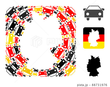 German Map Subtraction Collage of Car Items in German Flag Colors German Map Subtraction Collage of Car Items in German Flag Colors 88731976