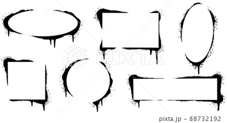Grunge stencil frames. Spray painted frame, ink splatter texture and stencils border. vector illustration. 88732192