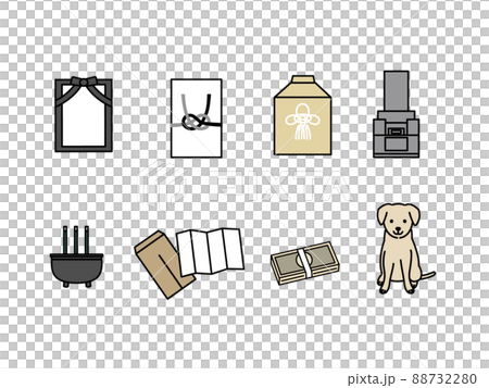 Funeral-related icon set, funeral, cremation, grave 88732280