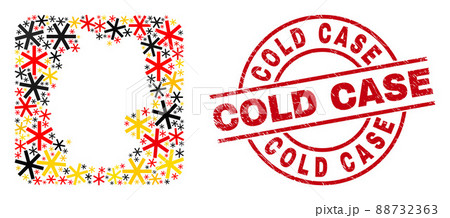 Cold Case Scratched Watermark and German Map Stencil Mosaic of Primitive Snowflake Icons in German Flag Colors Cold Case Scratched Watermark and German Map Stencil Mosaic of Primitive Snowflake Icons in German Flag Colors 88732363
