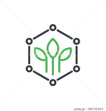 Biodegradable polymer or plastic line icon Biodegradable polymer or plastic line icon 88732955