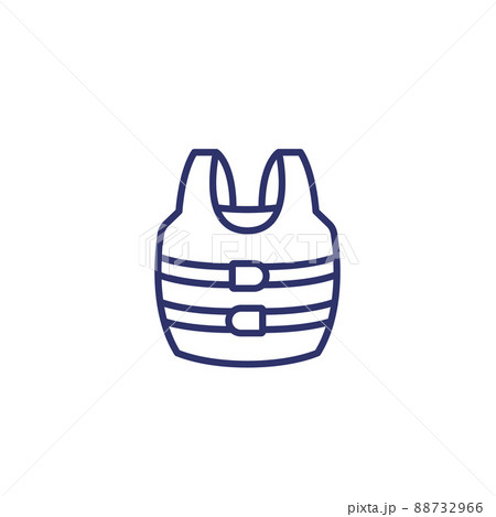 life jacket line icon on white 88732966