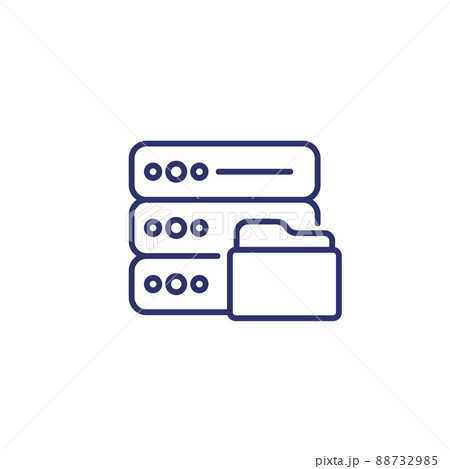 folder and server line icon on white 88732985