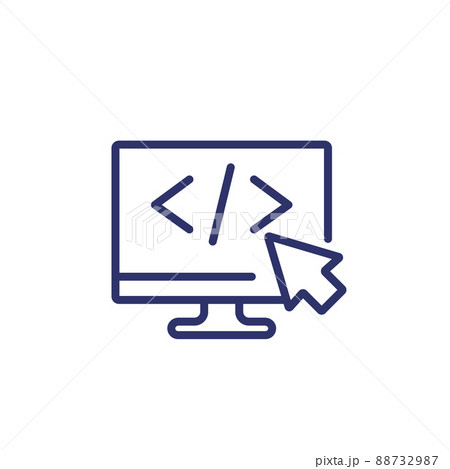 coding line icon with code on screen 88732987