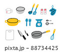 キッチン用品イラストいろいろ アタリケイ(罫線なし) キッチン用品イラストいろいろ アタリケイ(罫線なし) 88734425