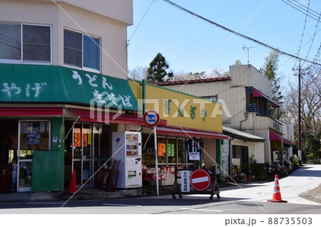 群馬県高崎市 高崎白衣大観音参道入口と参道商店街 群馬県高崎市 高崎白衣大観音参道入口と参道商店街 88735503