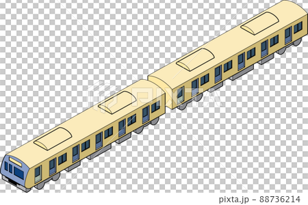 主線あり 3dアイソメトリックスタイルの地下鉄車両のイラスト のイラスト素材