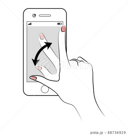 スマホ操作をする手 88736929