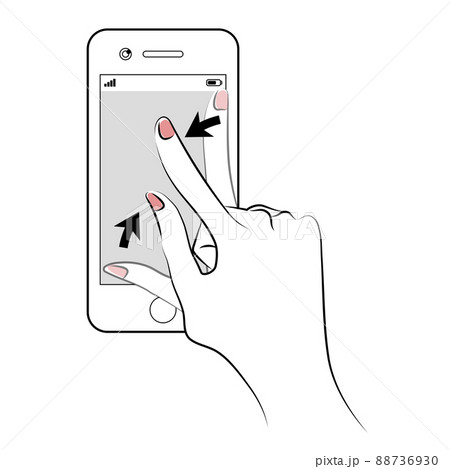 スマホ操作をする手 88736930