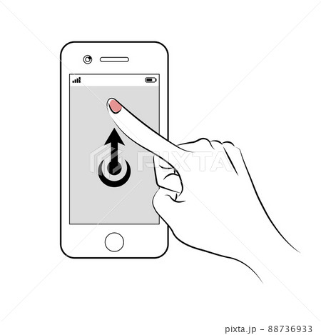 スマホ操作をする手 88736933