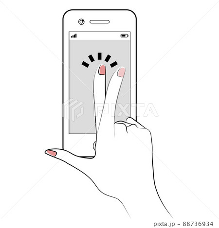 スマホ操作をする手 88736934