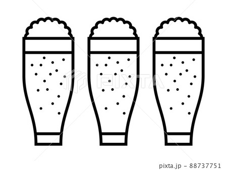 並んだビールグラスのイラスト 88737751