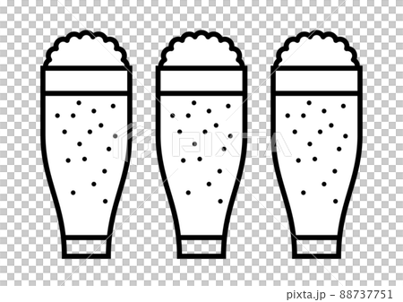 並んだビールグラスのイラスト 88737751