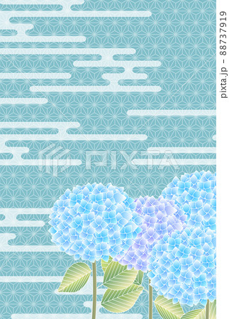 あじさい　文様　花　背景 88737919