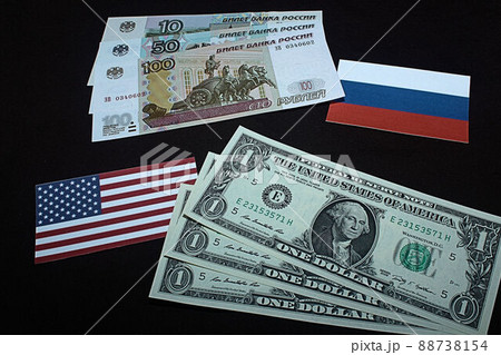 【米ドル・ロシアルーブル・為替・FX・株などに関する記事のサムネイルに】ロシアルーブル紙幣とチャート 【米ドル・ロシアルーブル・為替・FX・株などに関する記事のサムネイルに】ロシアルーブル紙幣とチャート 88738154