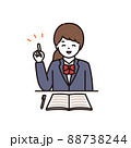 笑顔でポイントを説明する女子高生のイラスト 88738244
