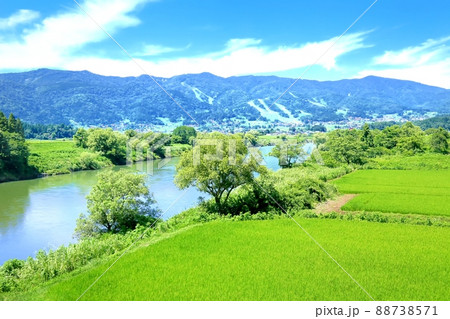 常盤大橋より望む千曲川と鍋倉山 常盤大橋より望む千曲川と鍋倉山 88738571