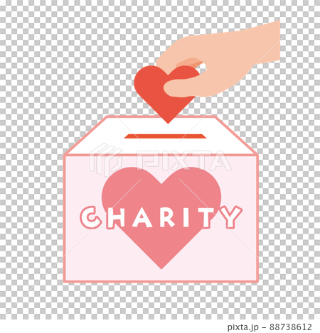 募金箱に気持ちを入れる募金寄付のイメージイラスト 88738612