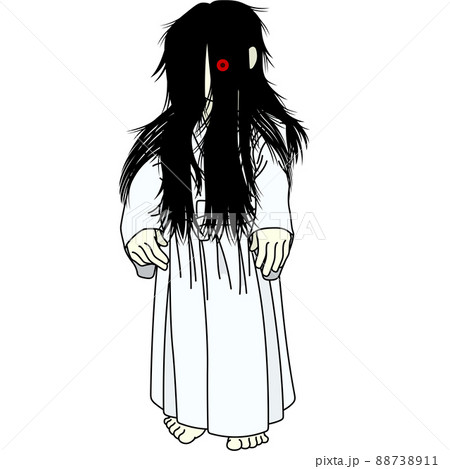 長い髪の女性のお化けのイラスト 88738911