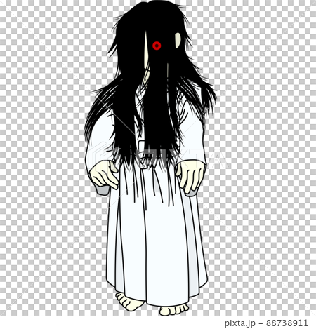 長い髪の女性のお化けのイラスト 88738911