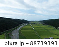 ドローン空撮をした新潟県の田園風景 ドローン空撮をした新潟県の田園風景 88739393