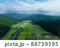 ドローン空撮をした新潟県の田園風景 ドローン空撮をした新潟県の田園風景 88739395