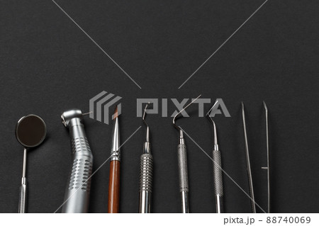 Set of metal dental instruments for teeth dental care 88740069