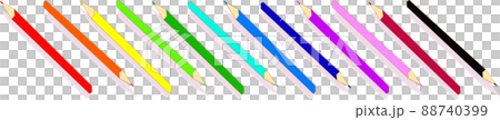 12色色鉛筆の交互に並ぶ置き画 12色色鉛筆の交互に並ぶ置き画 88740399